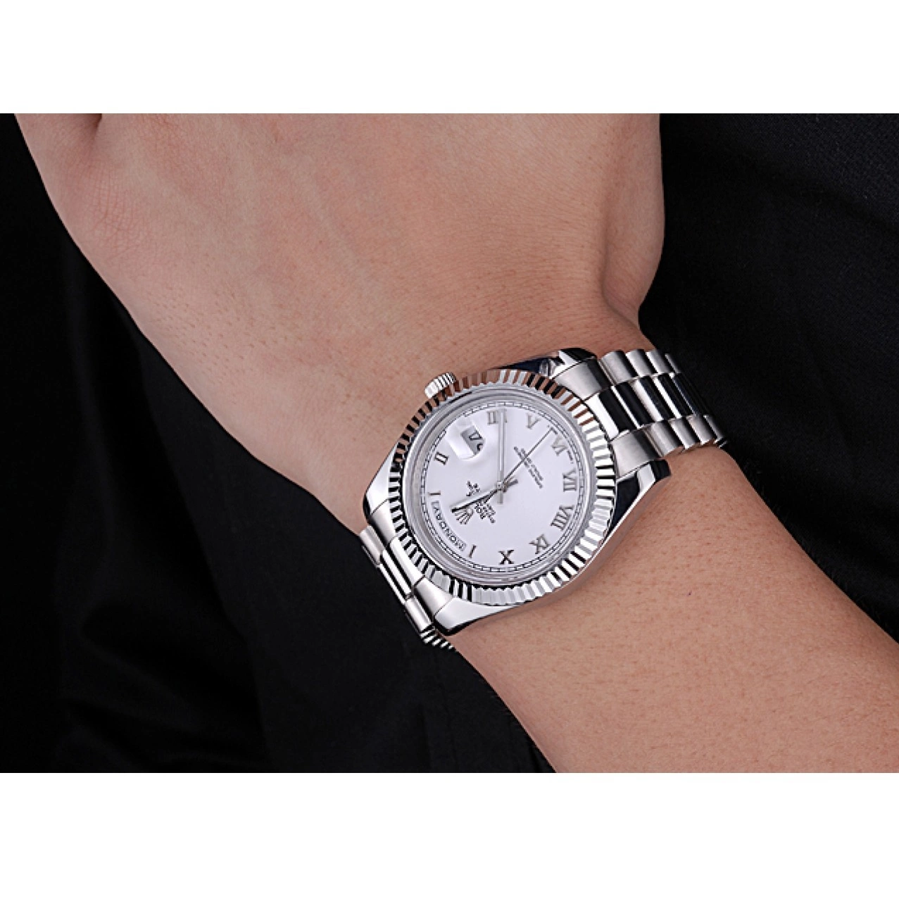 AAA Replica Watches 622547 Rolex Dial Steel Bracelet White Stainless Day-Date 0615